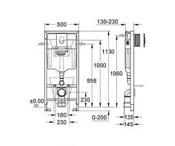 Інсталяція для унітазу Grohe Rapid SL 38721001 + овальна кнопка Skate Air Хром 30412 - мініатюра 3