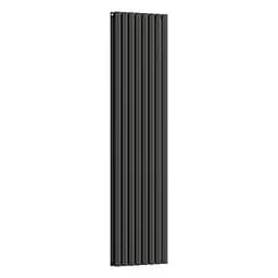 Вертикальний радіатор Navin Ellipse Double 480x1800-8, anticor, чорний муар 10-012033-4880, Чорний матовий - мініатюра 2