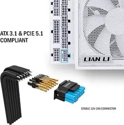 Блок живлення Lian Li EDGE1300, 80 Plus Platinum, White, EU Cord (G9P.EG1300.WE00.EU) - мініатюра 7