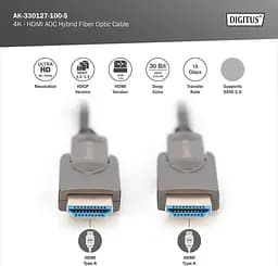 Кабель Digitus HDMI (M/M), 4K, AOC, 10м, чорний teh0013677 - мініатюра 3