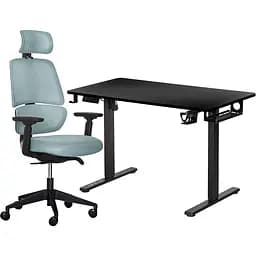 Комплект Mealux PowerDesk Lite Black + Leo Air Grey Blue (EVO-201 Lite B/B +Y 546 KBGL)