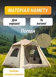 Намет надувний для кемпінгу на 2-3 особи 230*230*150 см з тентом LUGI LU-021 - мініатюра 11
