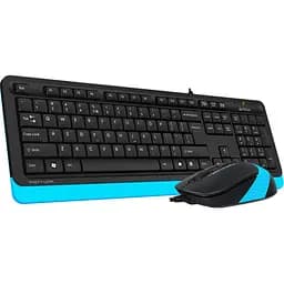 Комплект (клавіатура + миша) A4Tech F1010 USB Black-Blue (F1010 (Blue)) - мініатюра 2