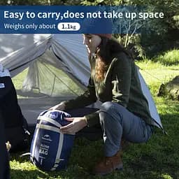 Спальник з капюшоном Naturehike MJ300 CNK2300SD014, темно-блакитний - мініатюра 5