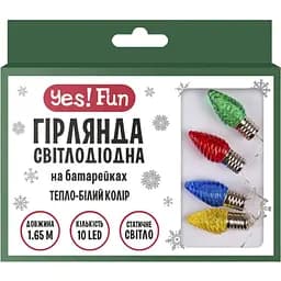 Гирлянда светодиодная Yes! Fun Шишки 10 LED на медной проволоке и батарейках тепло-белая 1.65 м (801209)