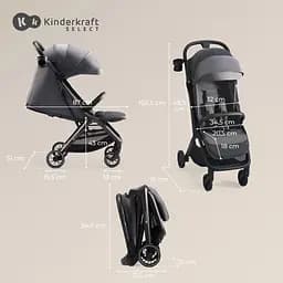 Прогулянкова коляска Kinderkraft Nubi 2 Cloudy Grey сіра (00-00305181) - мініатюра 9