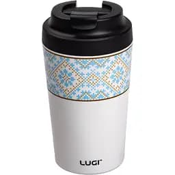 Термокружка Вышиванка 380 мл с крышкой на защелке, белый Yiwu HP-14-50W