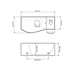 Умивальник VBI Fermo L white підвісний VBI-015609, Білий - мініатюра 5