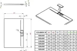 Душовий піддон Radaway Giaros D 110 x 80 M3GRD1180 - мініатюра 2