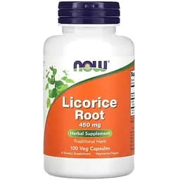 Натуральная добавка NOW Licorice Root 450 mg, 100 вегакапсул