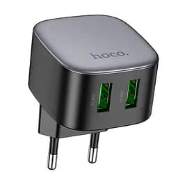 Адаптер мережевий HOCO Rayo dual-port CS34A |2USB, QC, 18W/3A|