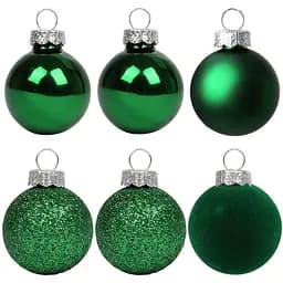 Набір новорічних куль Yes! Fun пластик 8 см 6 шт. зелений (975124)