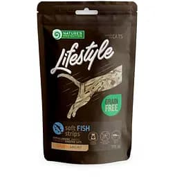 Лакомства для котов, мягкие полоски из рыбы, Nature's Protection Lifestyle Snack For Cats Soft Fish Strips 75г
