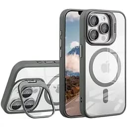 Чохол із підставкою MagSafe TPU PC Metal Stand Case Apple iPhone 14 Grey