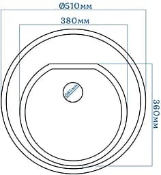 Мийка кухонна Valetti 5S гранітна 510x510 мм тера - мініатюра 5