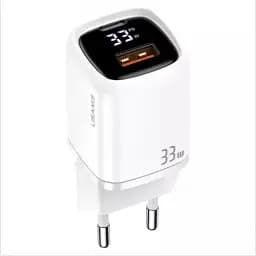 Зарядний пристрій Usams Digital Display Fast Charger QC + PD 33 W T46