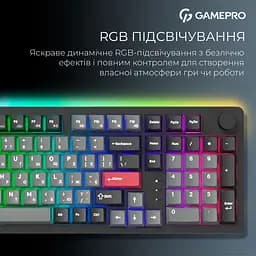 Клавіатура GamePro Asgard Drakkar Keychron Super Red Switch Wireless/Bluetooth/USB Black бездротова (MK305BK) - мініатюра 15