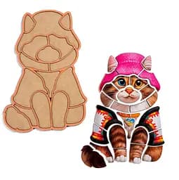 Контурный деревянный пазл Украинский котик Ubee ПСФ136