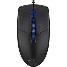 Мышь A4Tech N-530 черная USB оптическая синяя подсветка 1200 dpi 3 кнопки 1.5 м