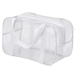 Прозрачная сумка в роддом размер М 40 х 25 х 20 см (белая)