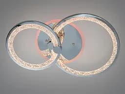 Стильна стельова LED-люстра для спальні Diasha 8180/2HR, хром, 55 W, 33x53 см, підсвітка - мініатюра 3