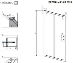 Душові двері Radaway Premium Plus DWJ 110 см скло прозоре 33302-01-01N - мініатюра 4