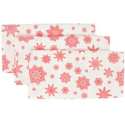 Набір рушників вафельних Руно Червоні сніжинки 35х70 см 3 шт. (707_Червонісніжинки)