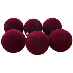 Набір великих ялинкових куль з італійського оксамиту 6 шт 80 см бордо