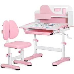 Комплект мебели Mealux Wave Pink: стол + стульчик + полка (BD-31 PN) 