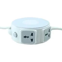 Мережевий фільтр Optima круглий LED 3 розетки 220 V + 2 USB-порти 1.5m