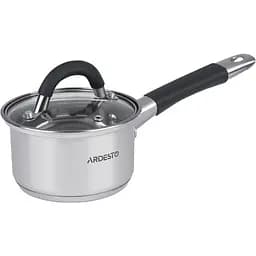 ARDESTO Ківш Gemini[Ківш Gemini Salerno, скляна кришка, 1.6 л, сірі ручки з силіконом, нержавіюча сталь]