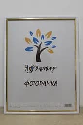 Фоторамка 30х42, біла із золотою вставкою, 1515-015-3, СКЛО + ДВП                                                                                                                                                                                                                                                                                                                                                                 
