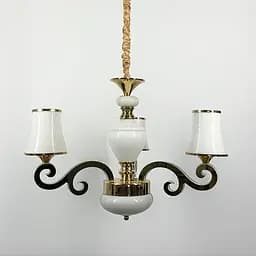 Люстра со светодиодным золотым корпусом и 3 белыми плафонами Line.F 86607/3 GD