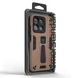 Чехол для Motorola G15/G15 Power/G17 Power 4G/G17 4G, Proover, коричневый, с подставкой и магнитом, противоударный, ударопрочный, бронированный, панель-накладка, защита всего корпуса, термополиуретан (TPU) + поликарбонат (PC), ArmorStandart (ARM91058) - мініатюра 3