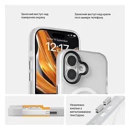 Чехол для Apple iPhone 17, Uniq MagCase, белый, противоударный, панель-накладка с MagSafe, ударопрочный TPU+PC, с магнитом MagSafe, поддержка полноценной беспроводной зарядки, ArmorStandart (ARM86264) - мініатюра 3