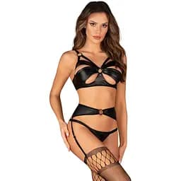 Комплект белья Obsessive Armares otwarty XS/S черный