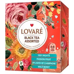 Чай чорний Lovare Assorted 4 види 64 г (32 шт. х 2 г) (881157)