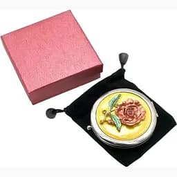 Дзеркальце косметичне Емаль 7 см з чохлом у коробці