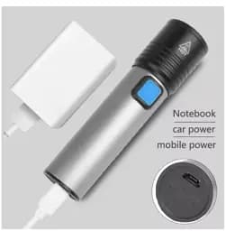 Акумуляторний LED ліхтарик Bailong BL-K31-T6 4 режими, зум, зарядка microUSB, металевий корпус - мініатюра 3
