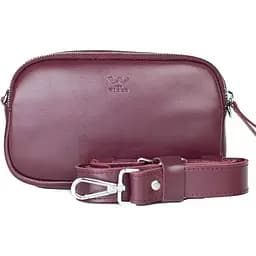 Жіноча шкіряна сумка поясна / кроссбоді Holly бордова