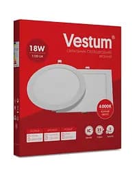 Квадратний світлодіодний світильник Vestum врізний 18W 4000K 220V 1-VS-5205 - мініатюра 3