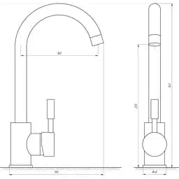 Змішувач для кухні Globus Lux Lazer GLLR-0103 S-WHITE (13072) - мініатюра 4