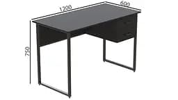Комп'ютерний стіл Таккота 75x120x60 чорний ДСП Сосна Кембра 16мм FRD-101920 - мініатюра 3