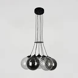 Люстра-пучок на 7 плафонів графіт+прозорий Ø 36 см | Line F | Арт. 1034/7 BK