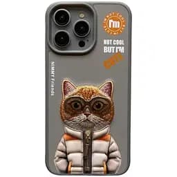 Чохол Nimmy 3D Matal Buttons Apple iPhone 15 Pro Cat Grey