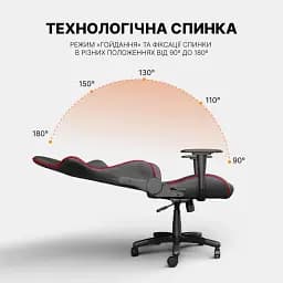 Крісло геймерське GamePro Rush Black-Red (GC-575-Black-Red) - мініатюра 13