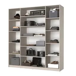 Шафа 4-дверна MebelStar Оскар ДСП BG, 4 додаткові полиці 200x52x220 см Бетон (MBS-4761) - мініатюра 2