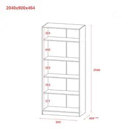 Шафа для одягу Doros Promo з полицями Сірий 2 ДСП 90х48х204 (80737770) - мініатюра 10
