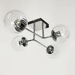 Сучасна стельова люстра в хромі на 4 прозорих плафони | Арт. 2693/4 (new) CH+CL | Line F