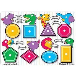 Дерев'яна рамка-вкладиш Melissa&Doug Геометричні фігури, 8 елементів (MD3285)
